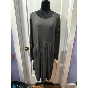 Zenana Premium Grey Long Sleeve Dress with Pockets in 2X NWT